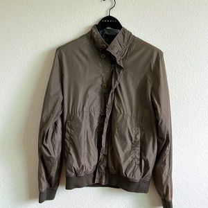 GAP Windbreaker Button Up Zipper Jacket, medium, green/brown